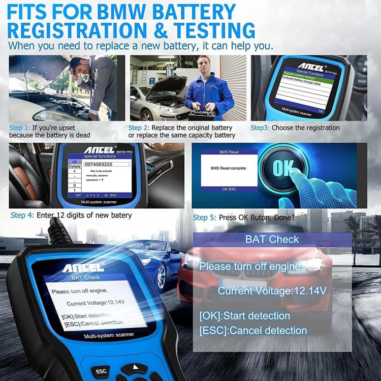 ANCEL BM700 Upgraded Version For BMW Full System Diagnostic OBDII Tester Maintenance And Resetting Repair Tools, BM700 Upgraded Version ANCEL BM700 Upgraded Version For BMW Full System Diagnostic OBDII Tester Maintenance And Resetting Repair Tools, BM700 Upgraded Version